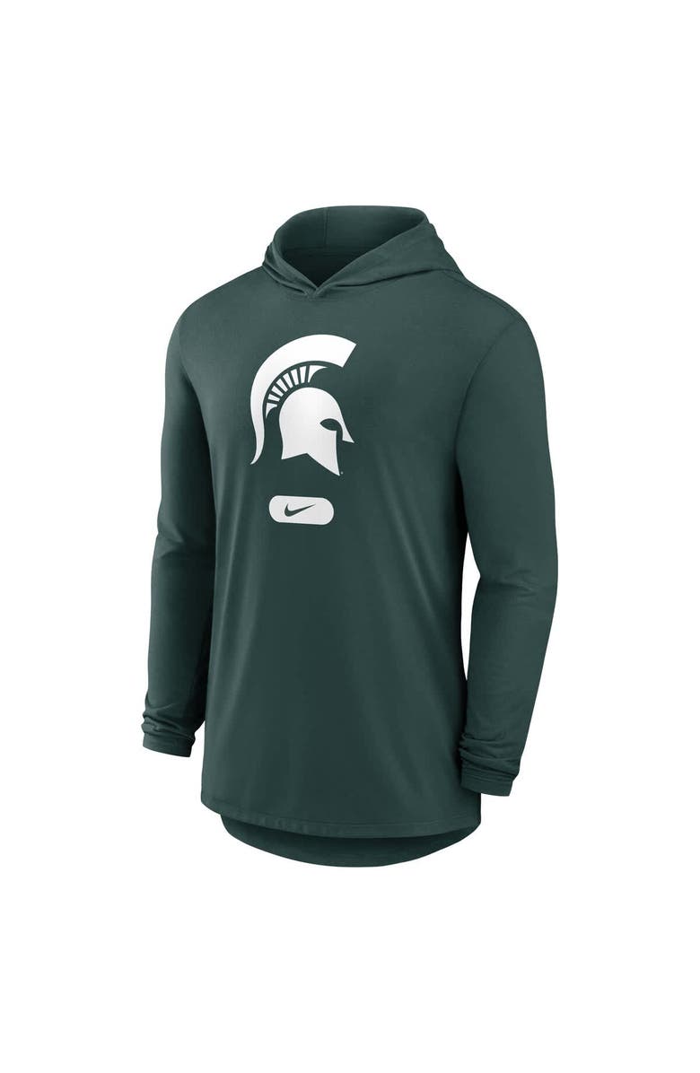 Nike Men's Nike Green Michigan State Spartans Lightweight Performance Long Sleeve Hoodie T-Shirt, Alternate, color, Green