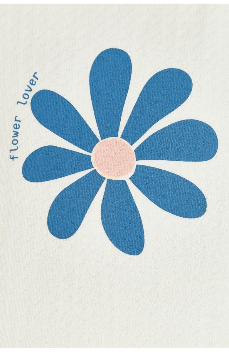 Babycottons Premium Cotton Daisy Graphic Short Sleeve Bodysuit For Infant, Alternate, color, 