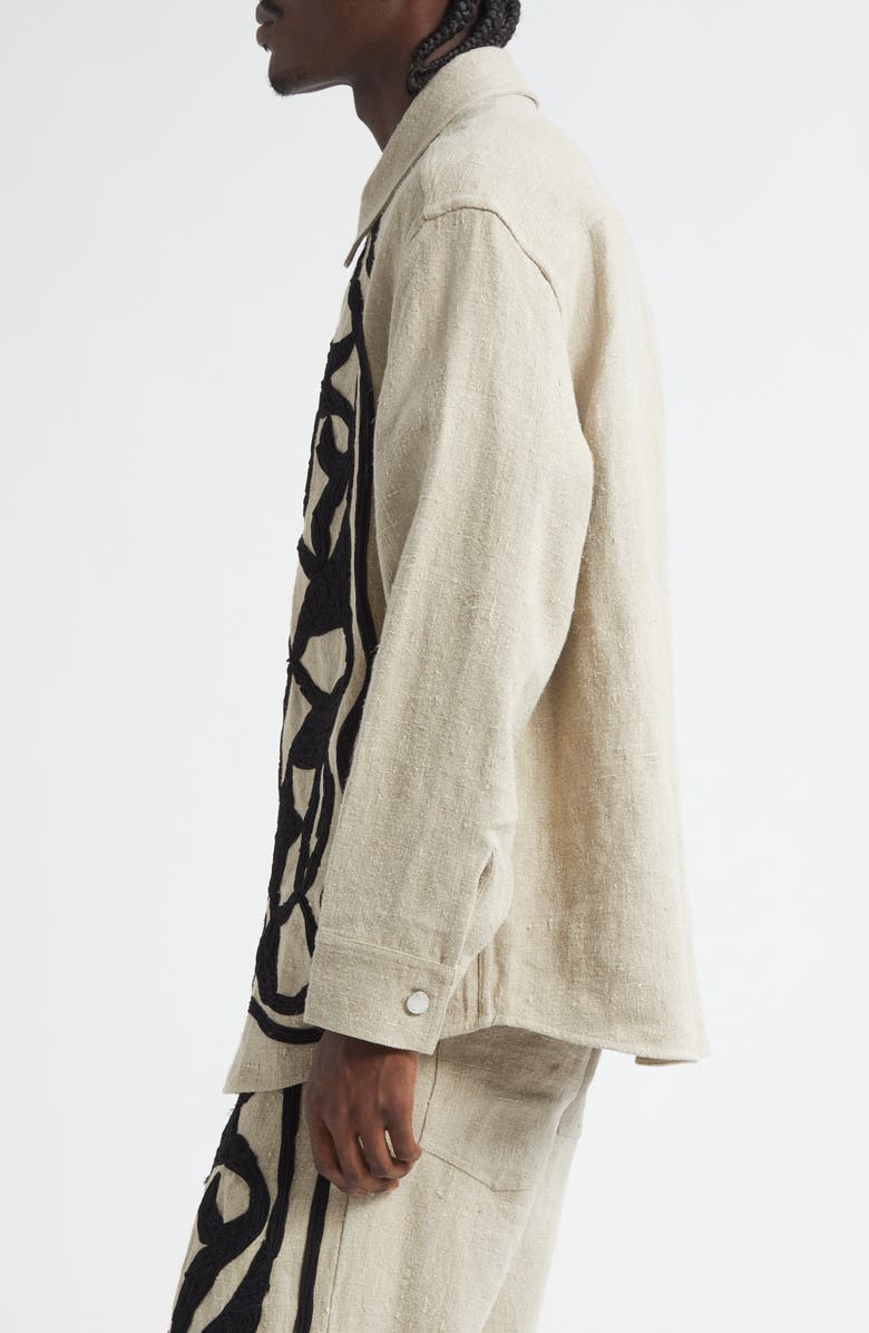 SONG FOR THE MUTE Arabesque Linen Shirt Jacket, Alternate, color, Natural