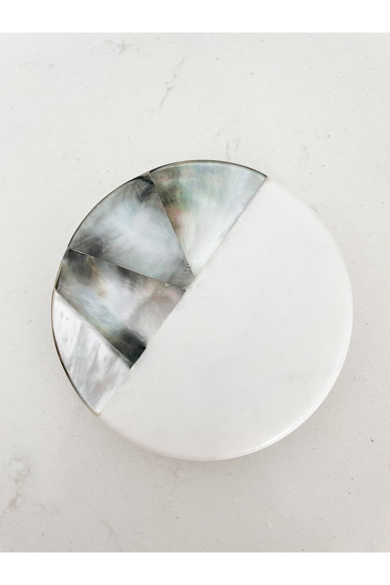 Grey Mother of Pearl Lavender Candle, Alternate, color, White