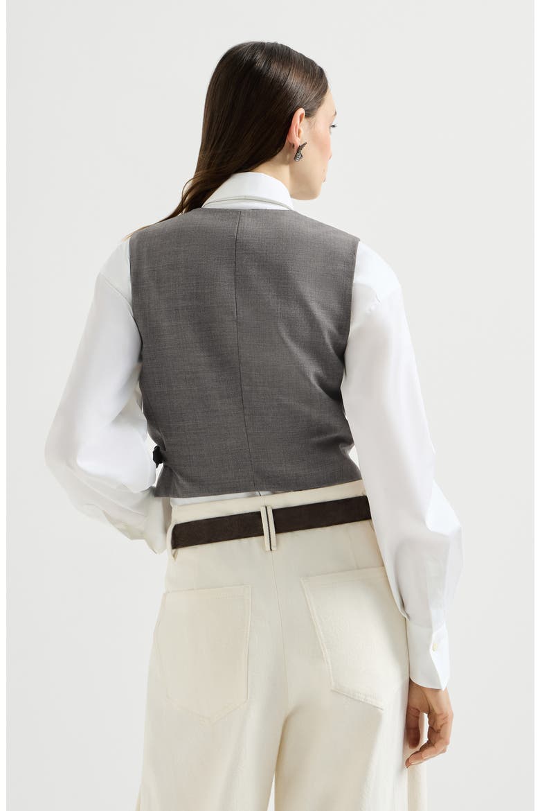 Tropical luxury wool vest with monili, Alternate, color, Dark Grey