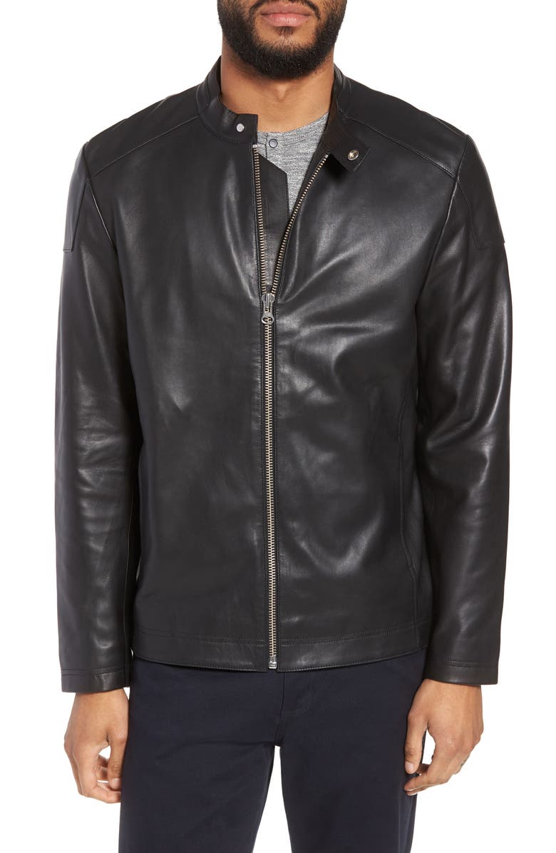 Calibrate Leather Moto Jacket, Main, color, 