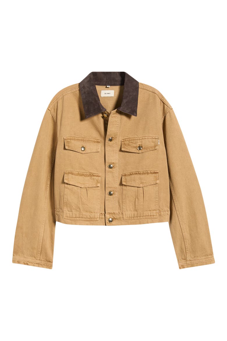 Boxy Denim Jacket, Alternate, color, SAVANNAS