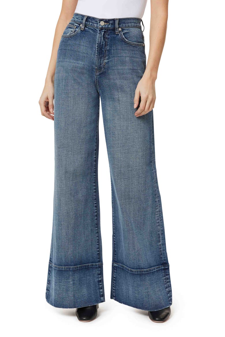 Emerson High Waist Relaxed Hem Wide Leg Jeans, Main, color, MARINE