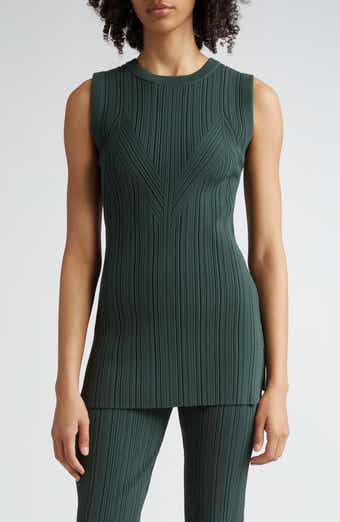 Veronica Beard Semma Variegated Rib Sleeveless Sweater