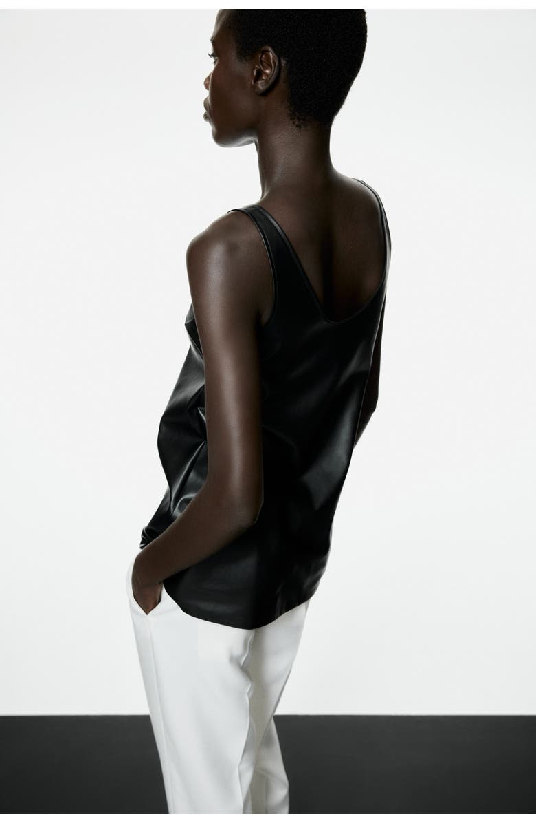 H&M Coated Vest Top, Alternate, color, Black