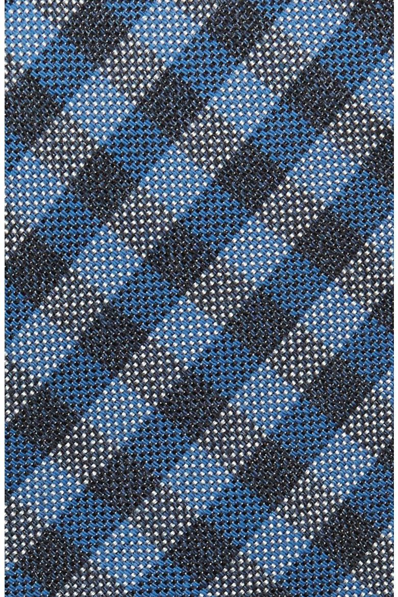 Gingham Cotton & Silk Skinny Tie, Alternate, color, BLUE