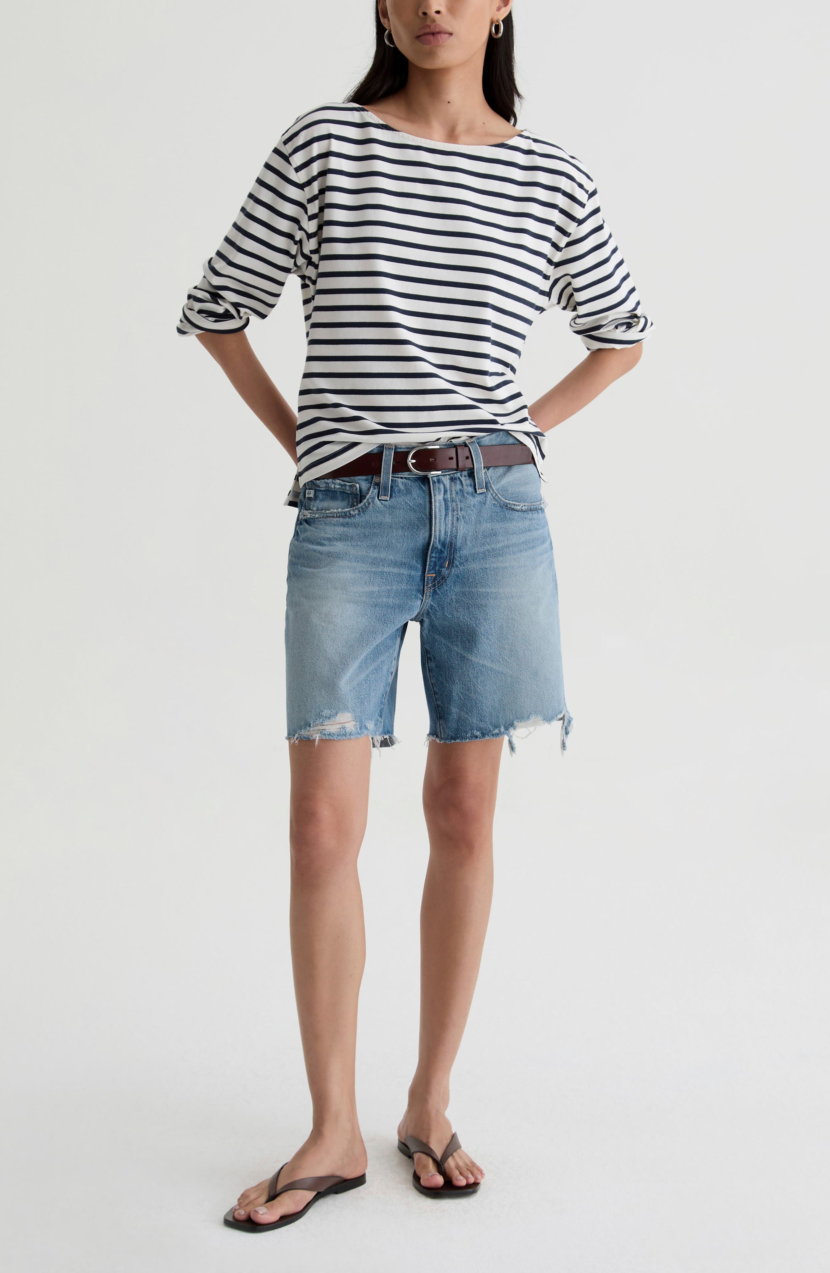 AG Ex-Boyfriend Mid Thigh Denim Cutoff Shorts (Women) | Nordstrom