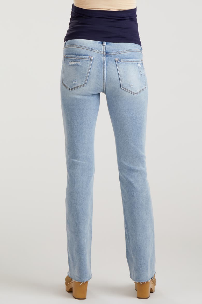 Blue Distressed Bootcut Maternity Jeans, Alternate, color, Blue