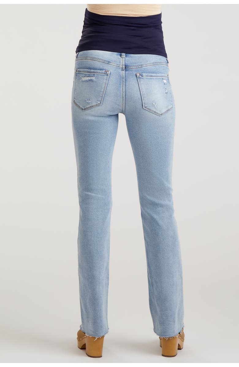 PinkBlush Blue Distressed Bootcut Maternity Jeans, Alternate, color, Blue