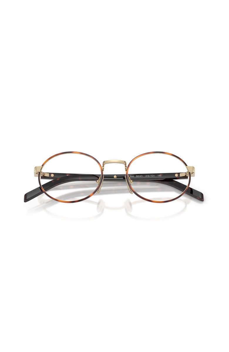 Prada 52mm Oval optical glasses, Alternate, color, Tortoise