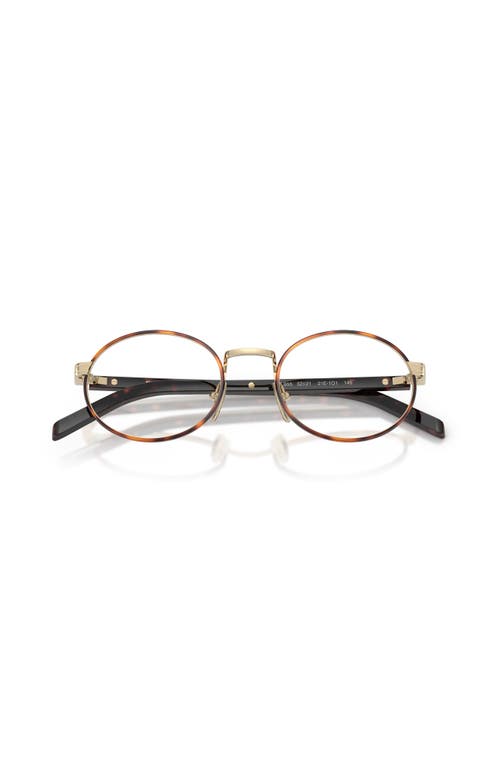 Prada 52mm Oval Optical Glasses In Gold