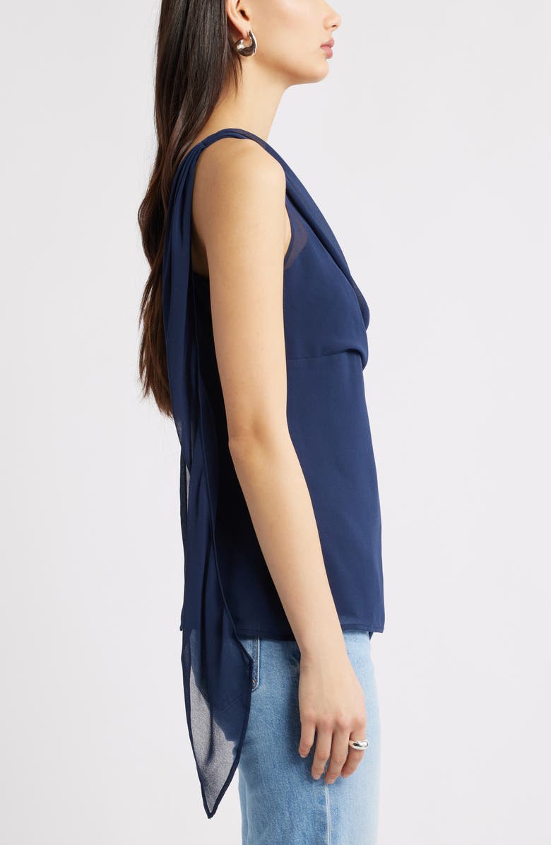 Open Edit Drape Scarf Top, Alternate, color, Navy Iris