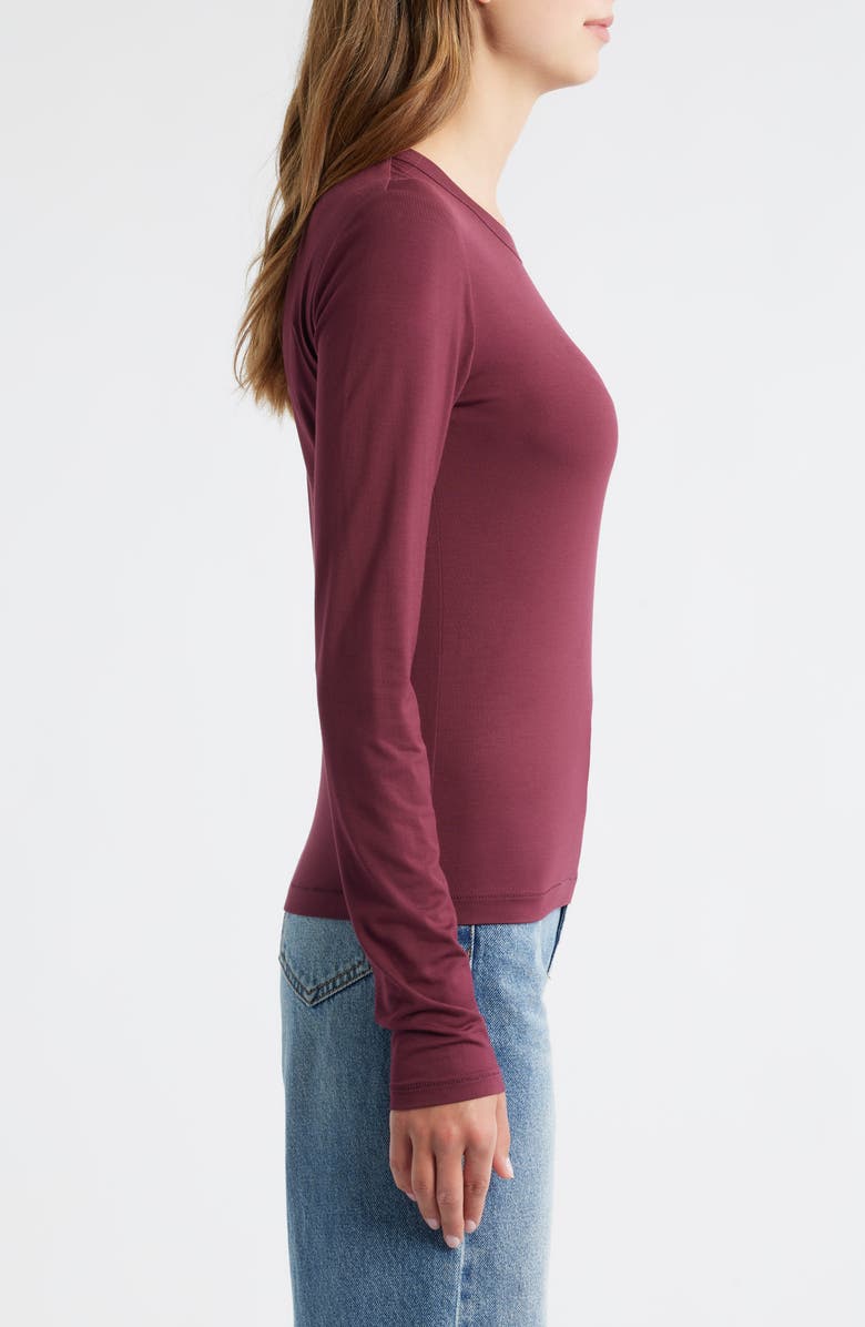 rag & bone Luca Long Sleeve Jersey T-Shirt, Alternate, color, Wine