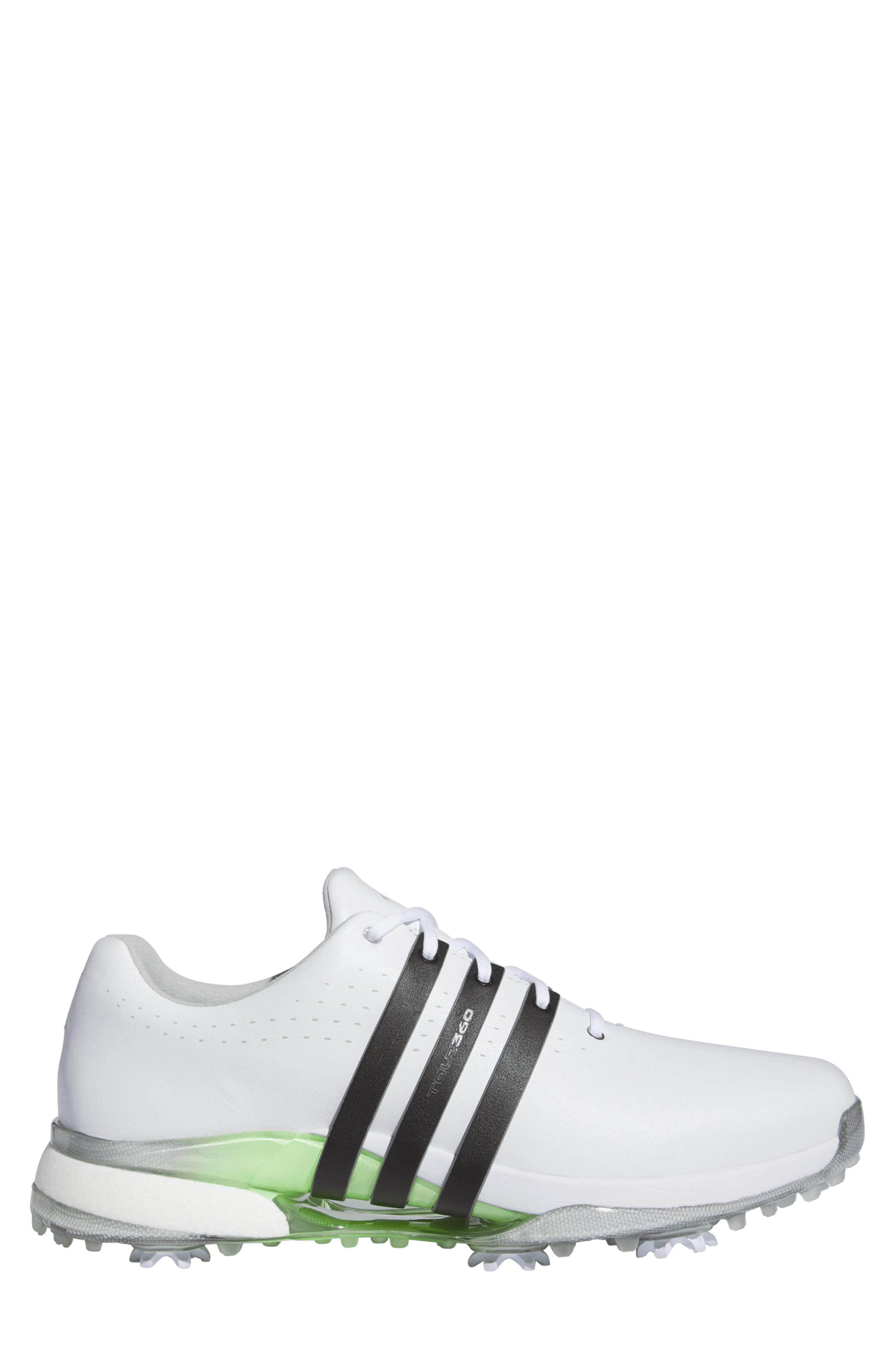adidas Tour360 24 Boost<sup>™</sup> Golf Shoe, Alternate, color, White/ Black/ Green Spark