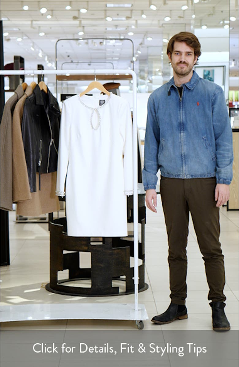 Embellished Long Sleeve Cocktail Dress, sales video thumbnail