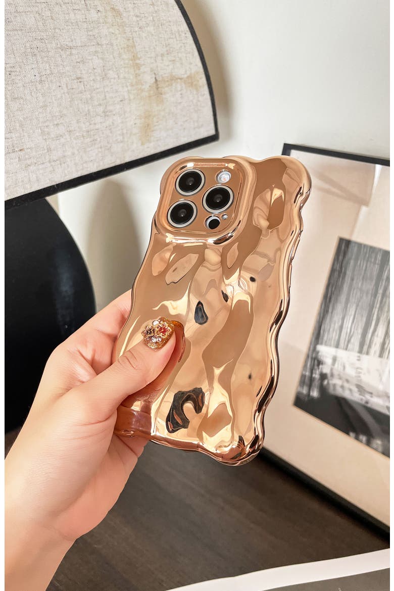 Glossy Bubbles iPhone 15 Pro Case, Alternate, color, GOLD