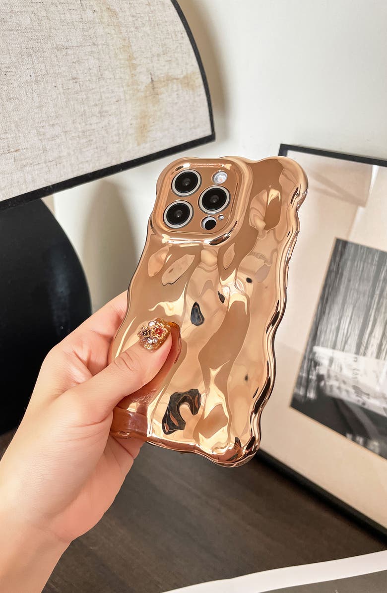 Auramma Glossy Bubbles iPhone 15 Pro Case, Alternate, color, Gold