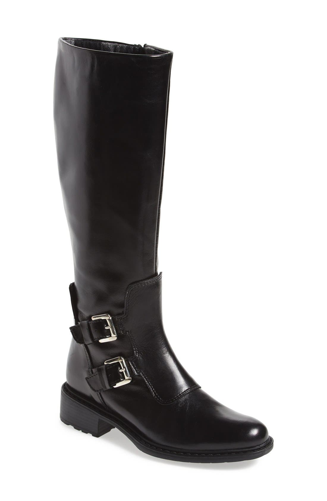 'Perina' Boot, Main, color, BLACK LEATHER