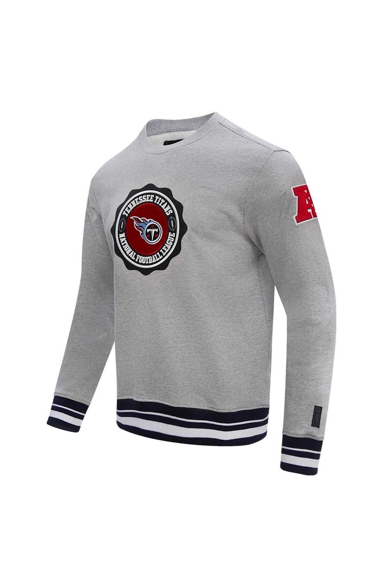 PRO STANDARD Men's Pro Standard Heather Gray Tennessee Titans Crest Emblem Pullover Sweatshirt, Alternate, color,