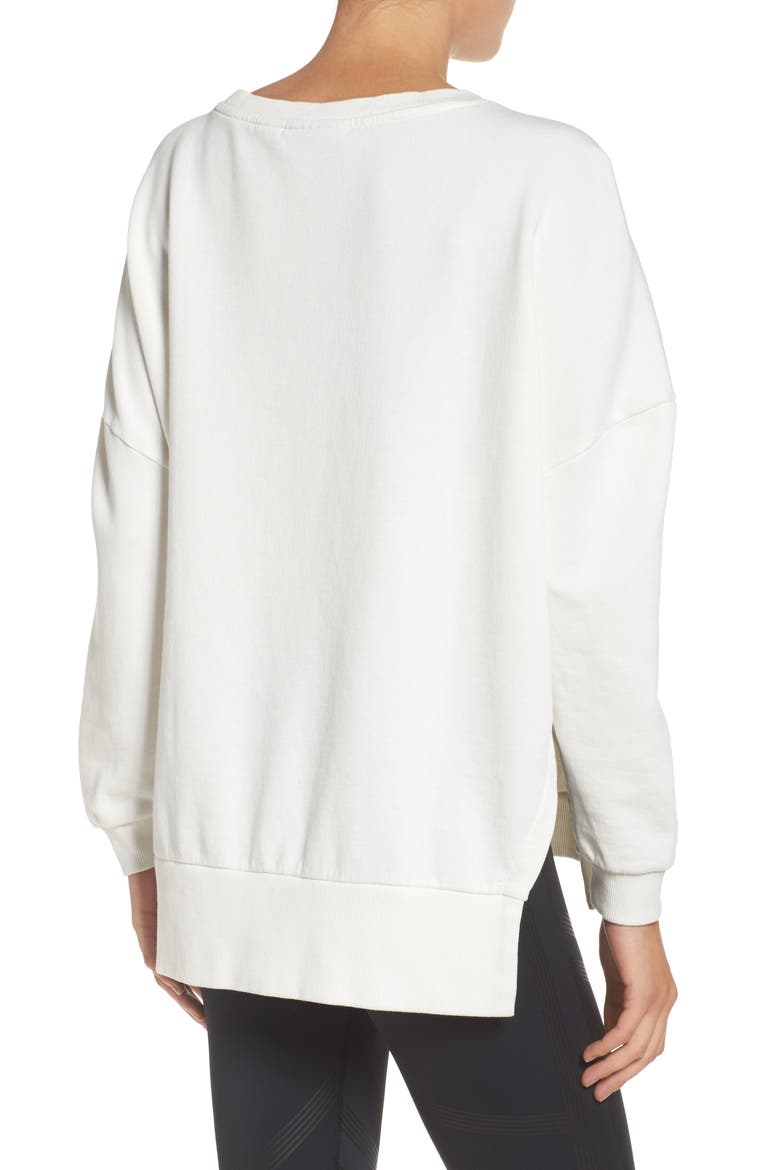 Favorite Oversize Crew Sweatshirt, Alternate, color, CHALK/ GREY