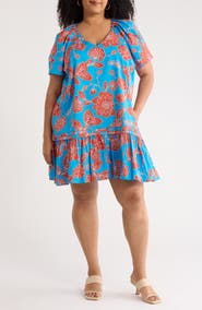 SUGARLIPS Ripon Floral Seruma Drop Waist Shift Dress