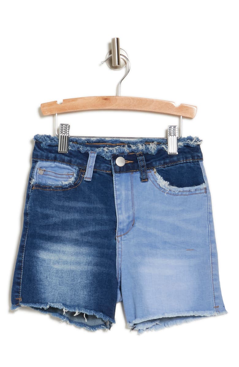 Joe's Kids' Hailey Two-Tone Frayed Denim Shorts, Main, color,