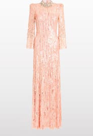 Jenny Packham Memphis Sequin-Embellished Maxi Dress