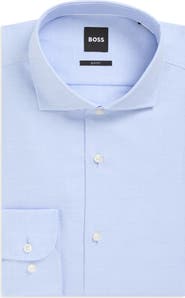 BOSS Hank Slim Fit Light Blue Cotton Dress Shirt