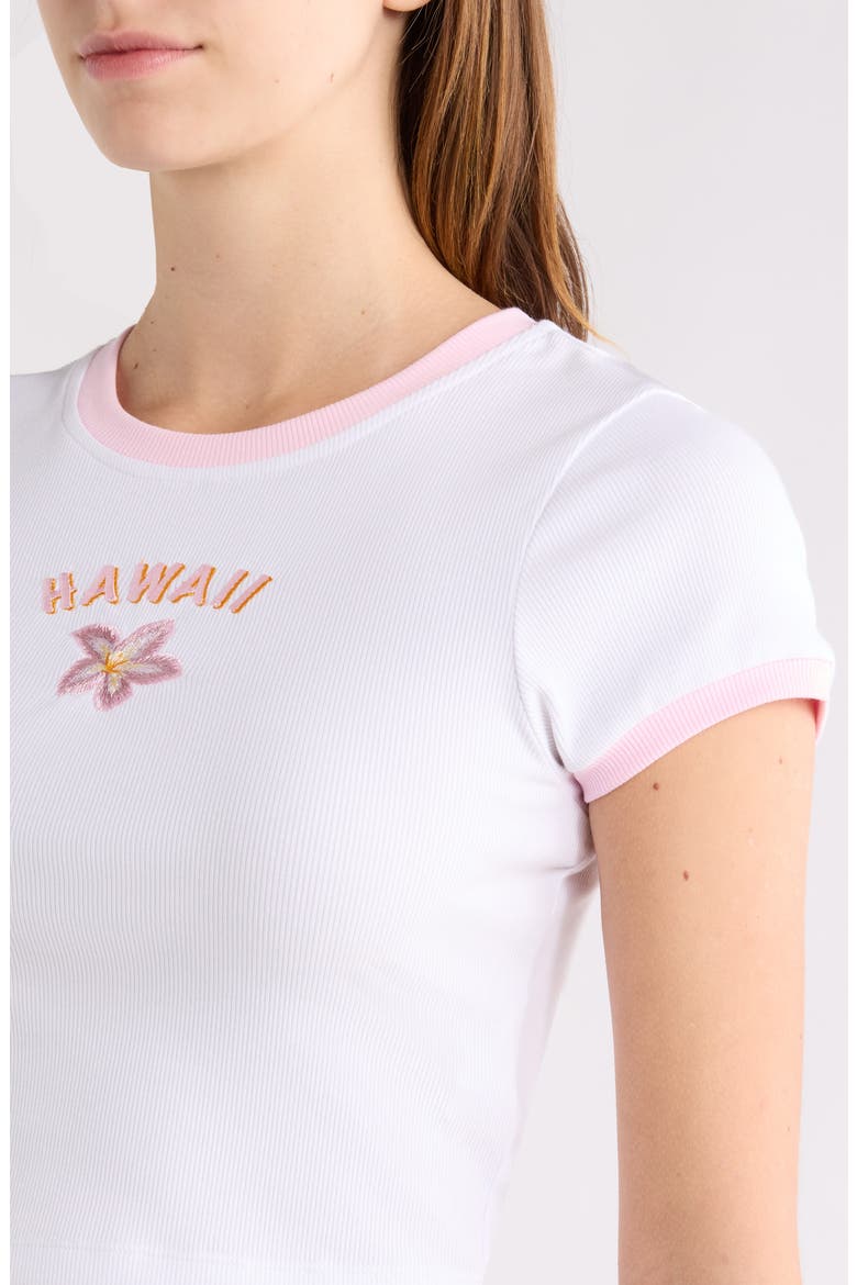 Embroidered Crop Stretch Cotton Rib Cover-Up T-Shirt, Alternate, color, SYRUPY SIGHS