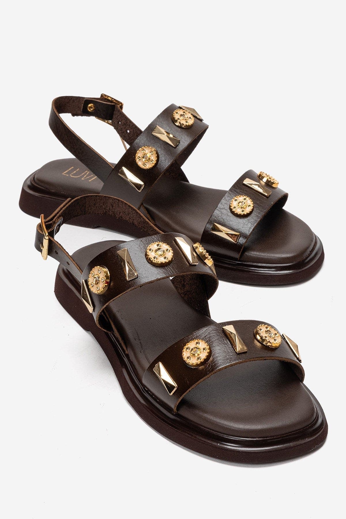 Forever & Always Shoes Libera Leather Sandal, Main, color, Brown