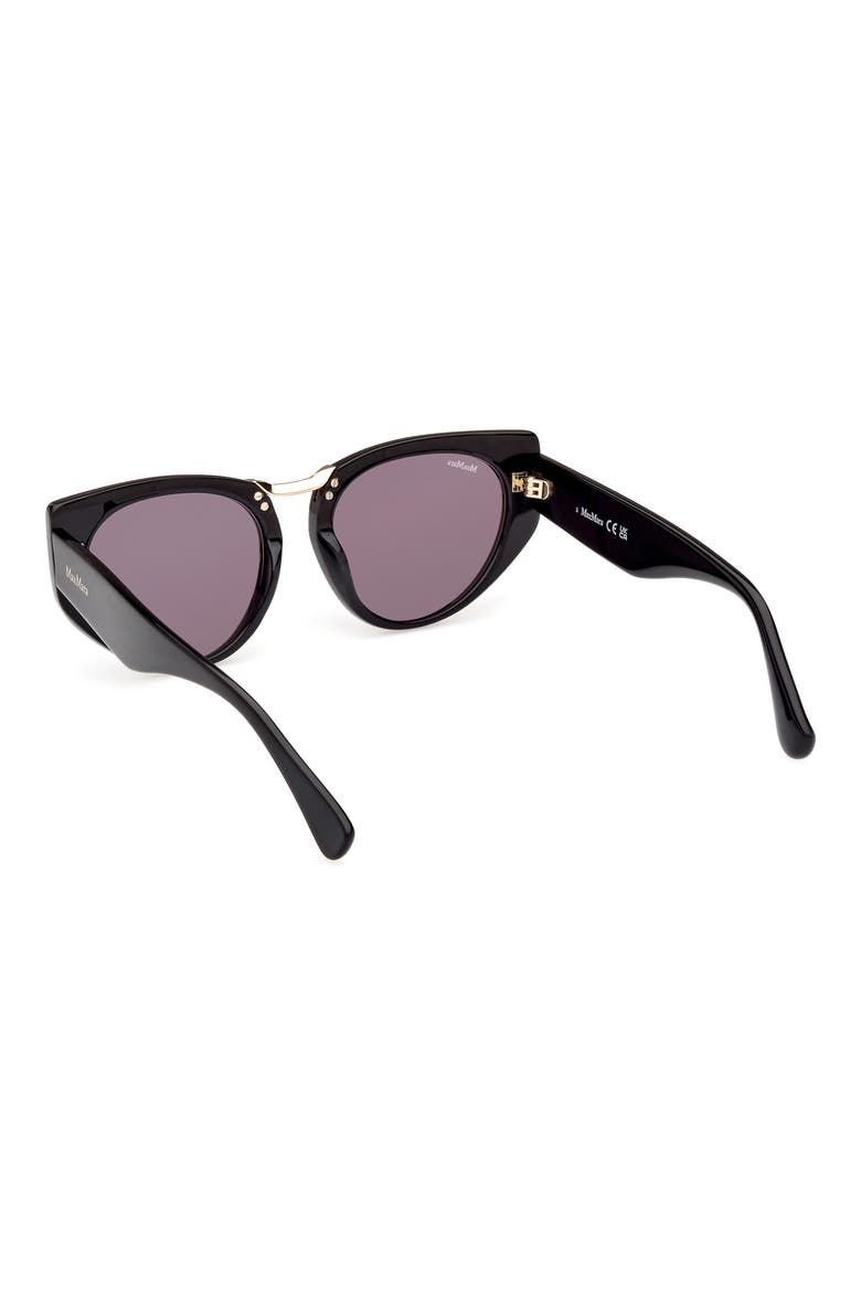 Bridge1 54mm Cat Eye Sunglasses, Alternate, color, SHINY BLACK / SMOKE
