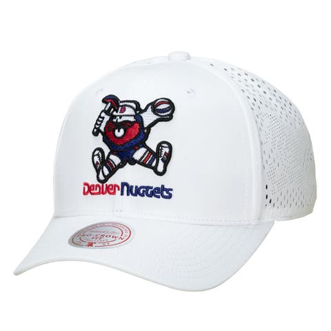 Men's Mitchell & Ness White Denver Nuggets Perfect Lightweight Pro Crown Adjustable Hat