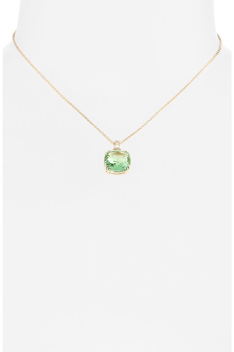 Millenia Cushion Cut Crystal Pendant Necklace, Alternate, color, IGNITE/ GOLD