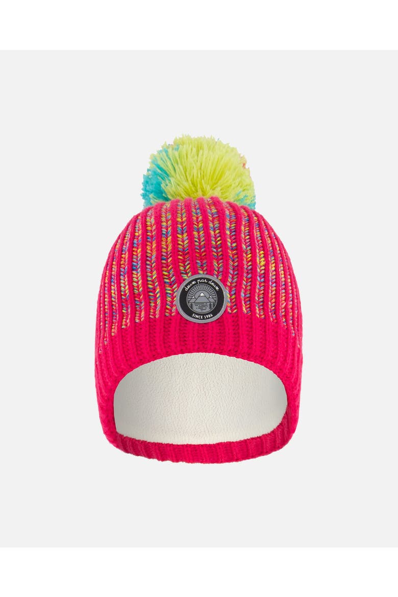 Girl's Knit Hat Pink And Multicolor, Main, color, Pink & Rainbow