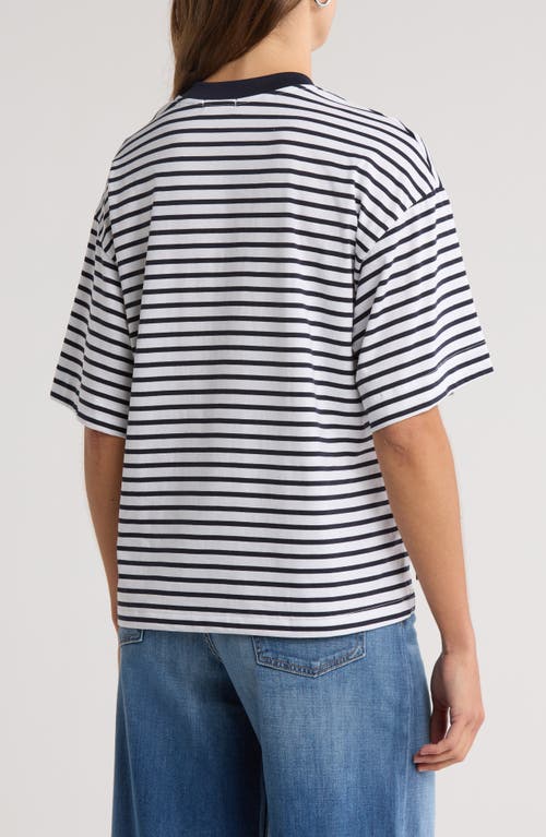 A.l.c . Albie Stripe Cotton T-shirt In Blue