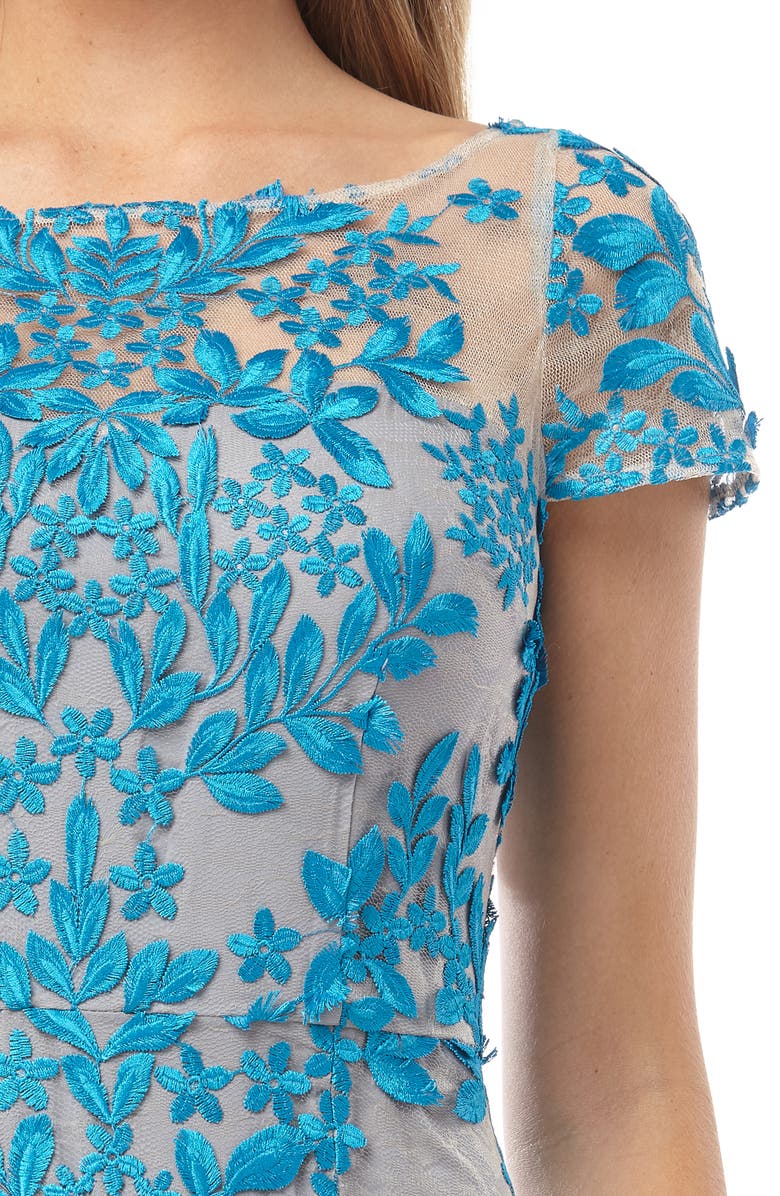 JS Collections Leaf Embroidered Evening Dress, Alternate, color, 