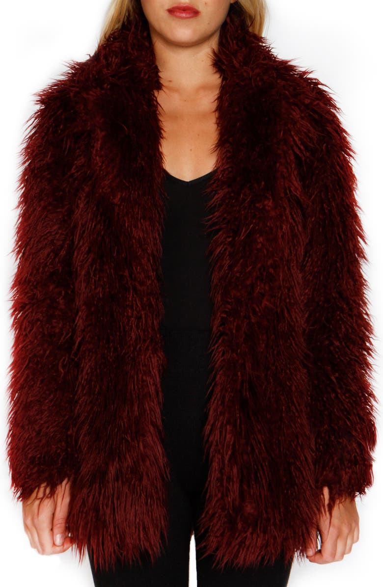 Willow & Clay Faux Fur Coat, Main, color, 