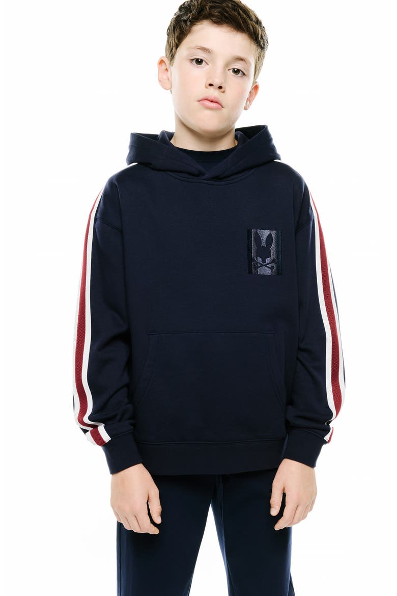 Kids' Ty French Terry Hoodie, Alternate, color, BARITONE BLUE