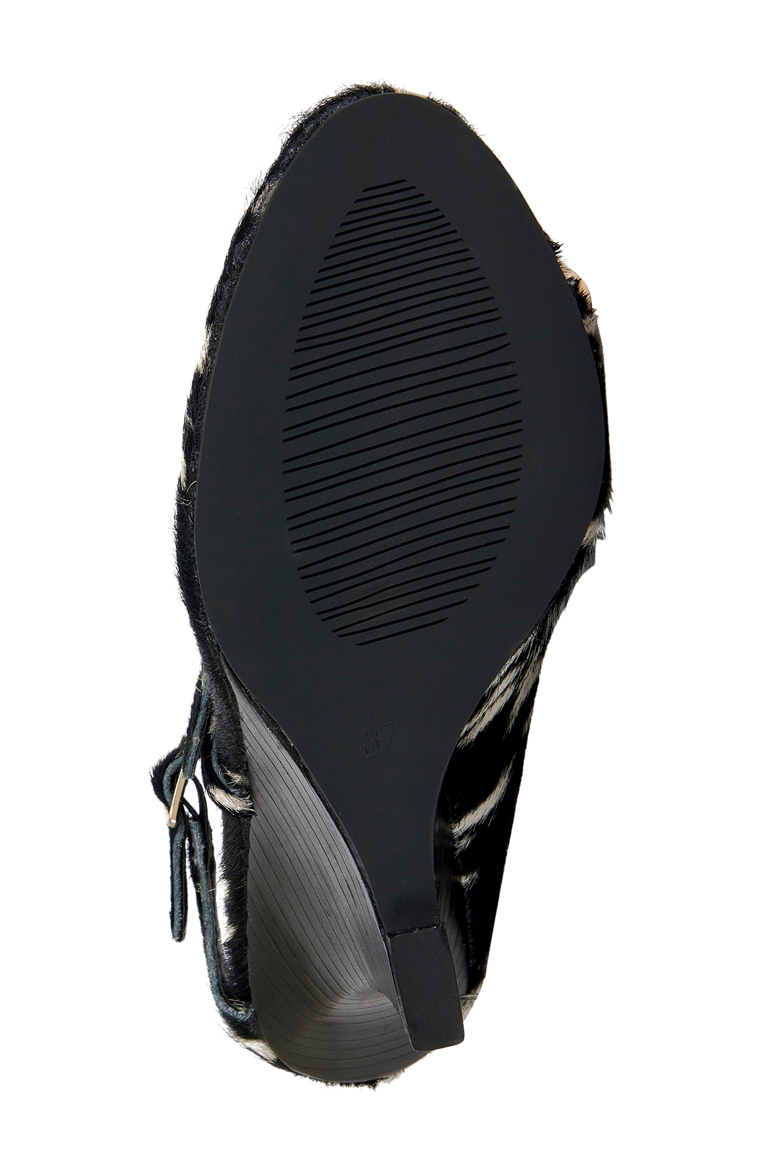 AZALEA WANG Giannis Genuine Calf Hair Wedge Sandal, Alternate, color, 