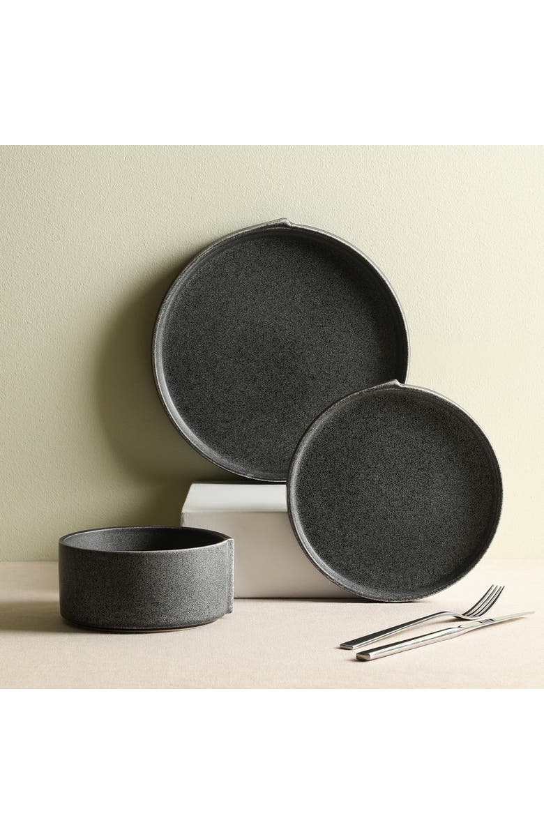 Stone Lain Bao Stoneware 12-Piece Dinnerware Set, Alternate, color, Charcoal