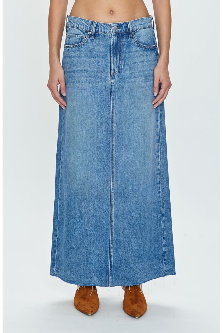 Raye Denim Maxi Skirt, Main, color, HIGH NOON