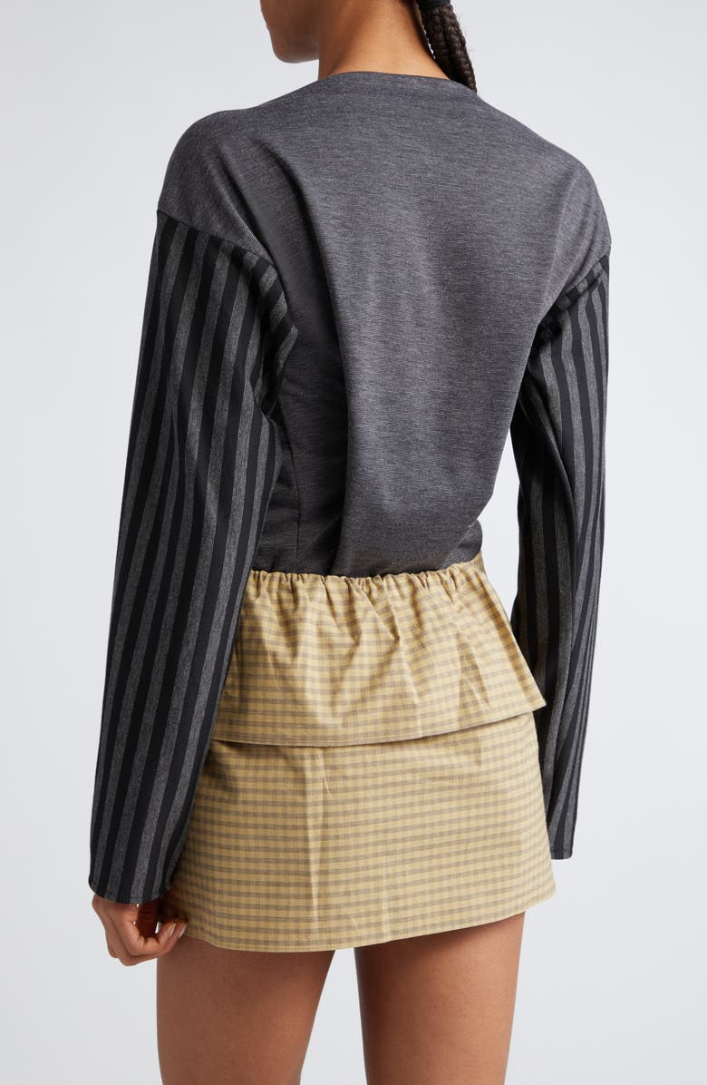 SC103 Anchor Stripe Long Sleeve Boatneck Knit Top, Alternate, color, 