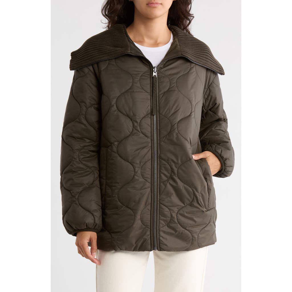 Lucky Brand Reversible Quilted Jacket In Green
