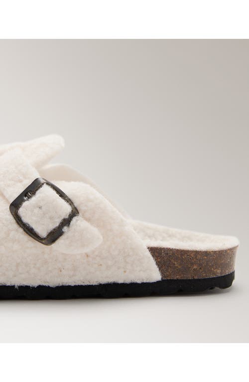 Mango Faux Shearling Clog In White
