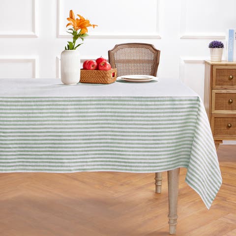 Linen Tablecloth for Spring and Easter - Amalfi Stripe, 60 x 108