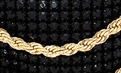 Cult Gaia Rue Crystal Mesh Wristlet In Black