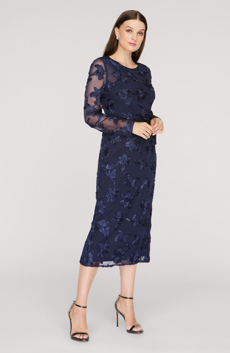 JS Collections Kori Long Sleeve Cocktail Dress, Alternate, color, Deep Navy