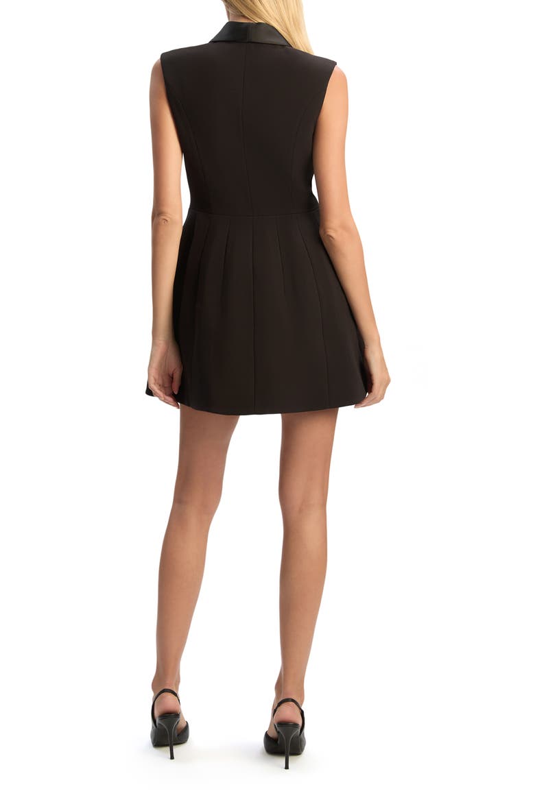 Destene Satin & Crepe Cocktail Dress, Alternate, color, BLACK
