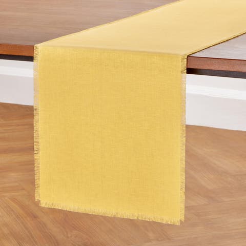 Linen Table Runner - Fringe